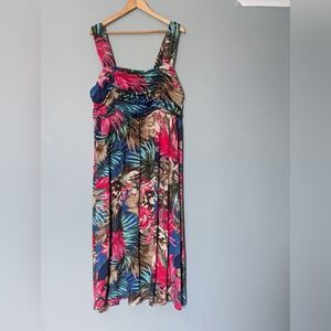 N.W.D Plus Tropical Floral Maxi Dress Vacation Feminine